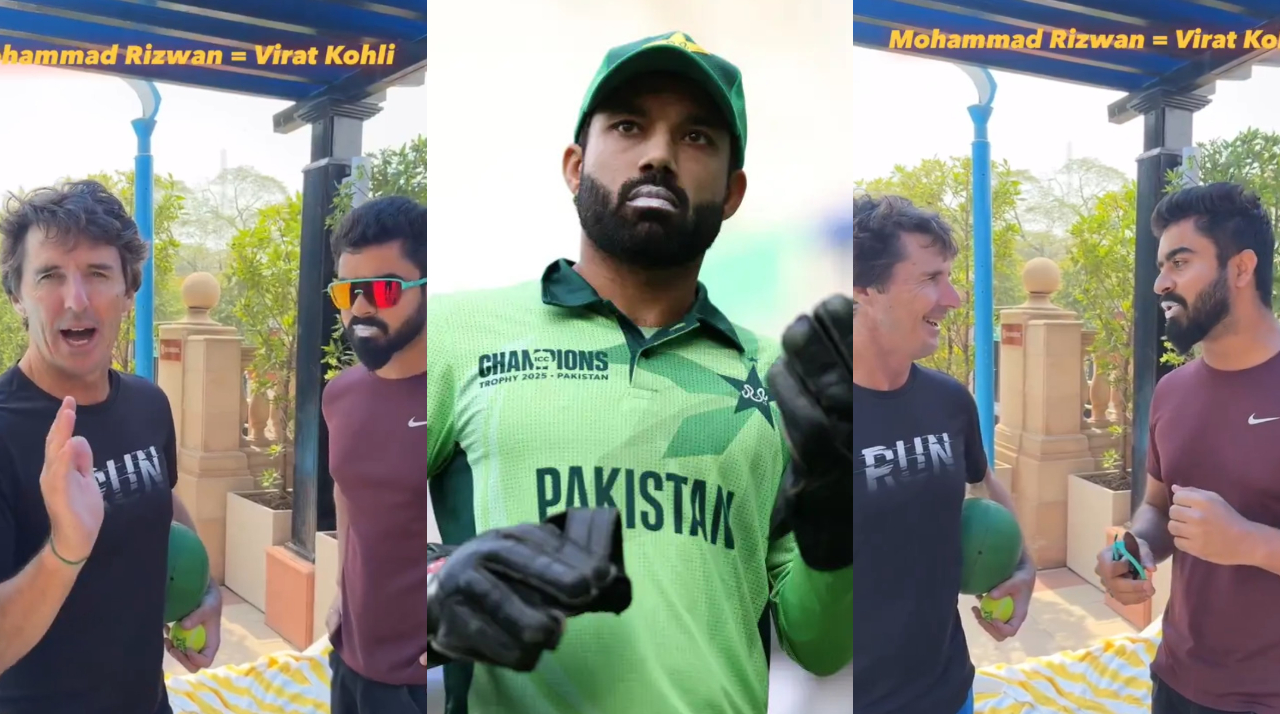 Brad Hogg and Rizwan impersonator were making fun of Pakistan ODI captain | X