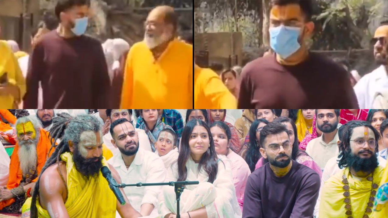 WATCH- Virat Kohli and Anushka Sharma visit Vrindavan during RCB’s IPL 2026 break for Akshay Tritya