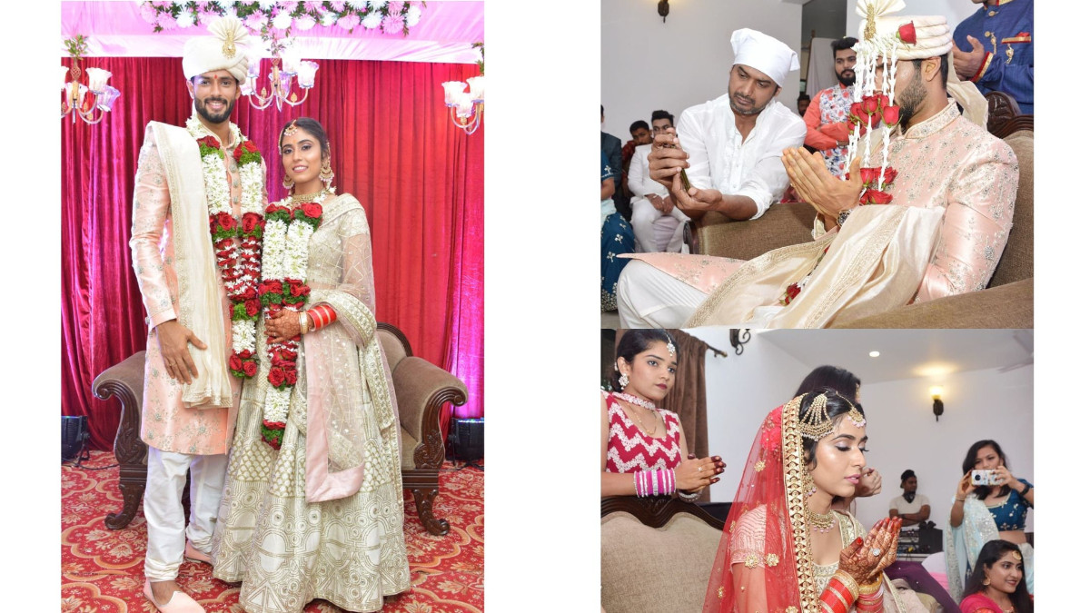 PICS - Shivam Dube marries girlfriend Anjum Khan; shares photos on social media