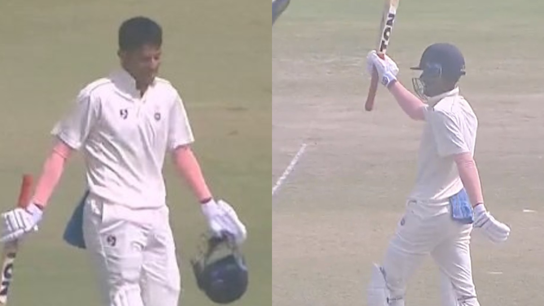 WATCH- Yash Dhull scores a century on Ranji Trophy debut for Delhi 