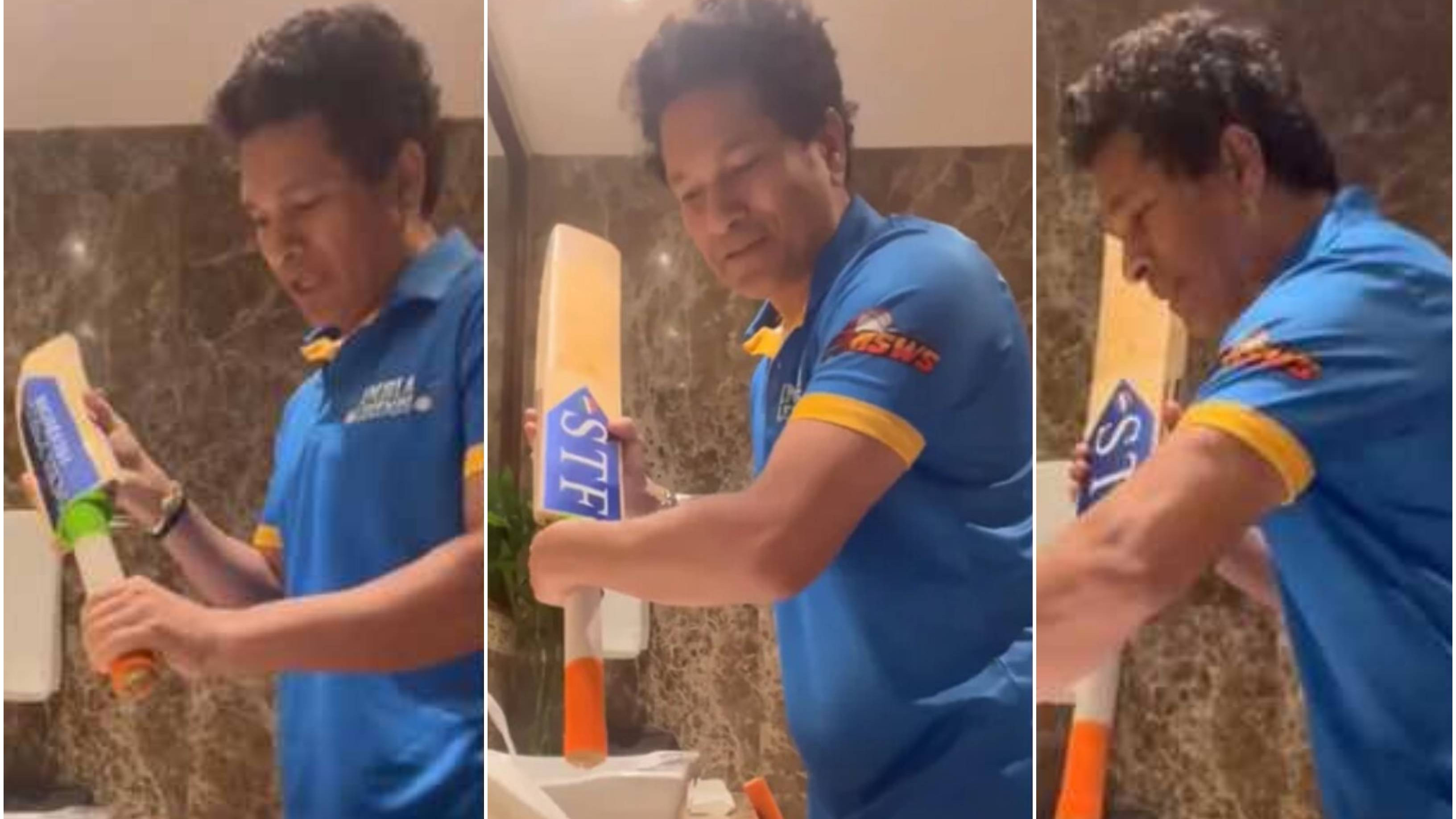 WATCH: Sachin Tendulkar shares special method to clean bat grip, video goes viral