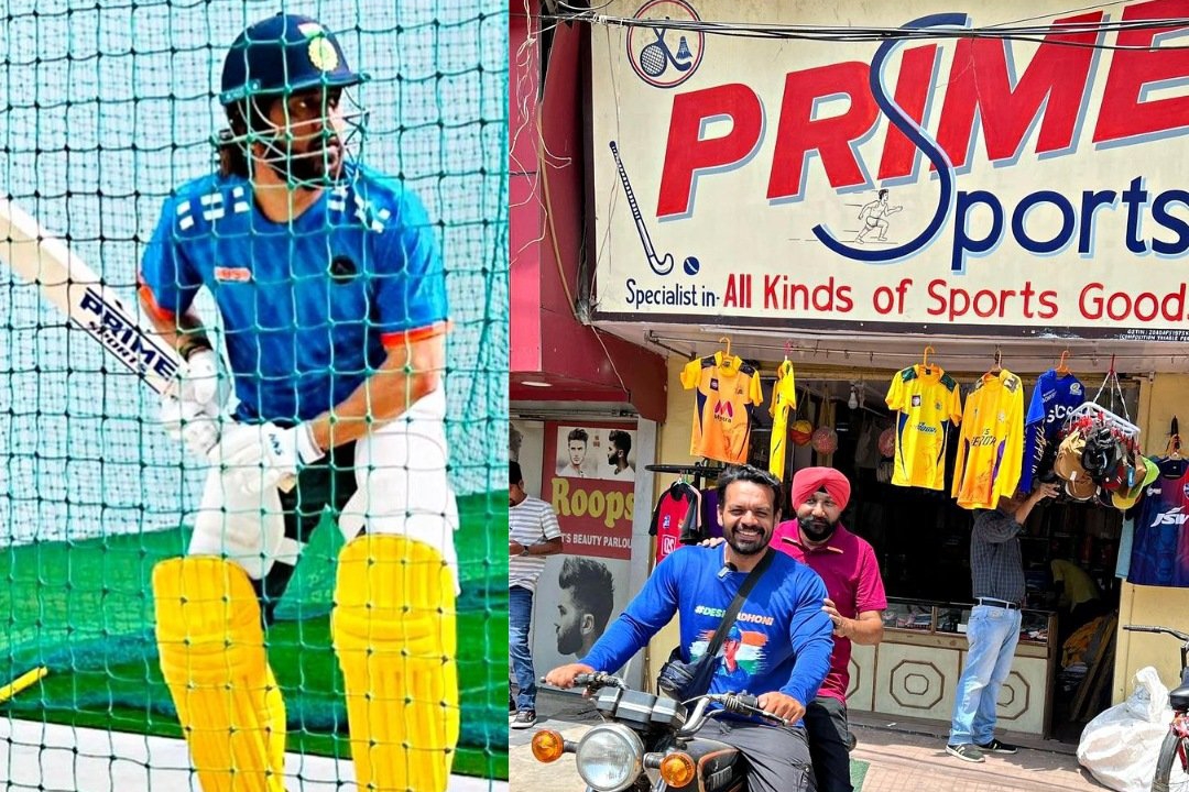 MS Dhoni will also sport the sticker of Prime Sports on his bat during IPL 2024 | X