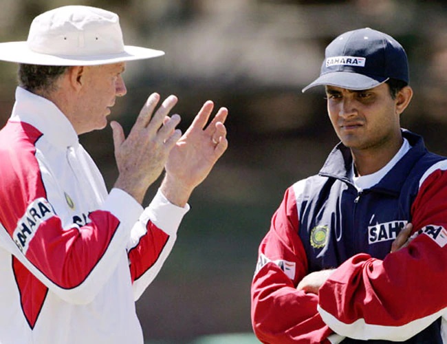 Chappell with Ganguly in 2005 | Getty