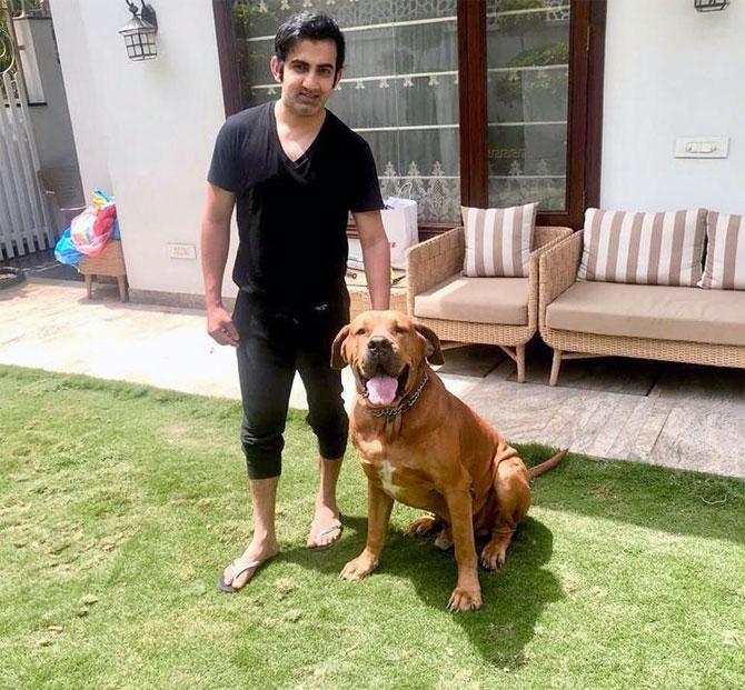 Gautam Gambhir at his home during lockdown