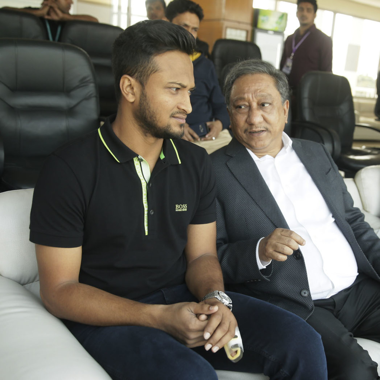 Shakib Al Hasan with BCB president Nazmul Hassan | Getty Images