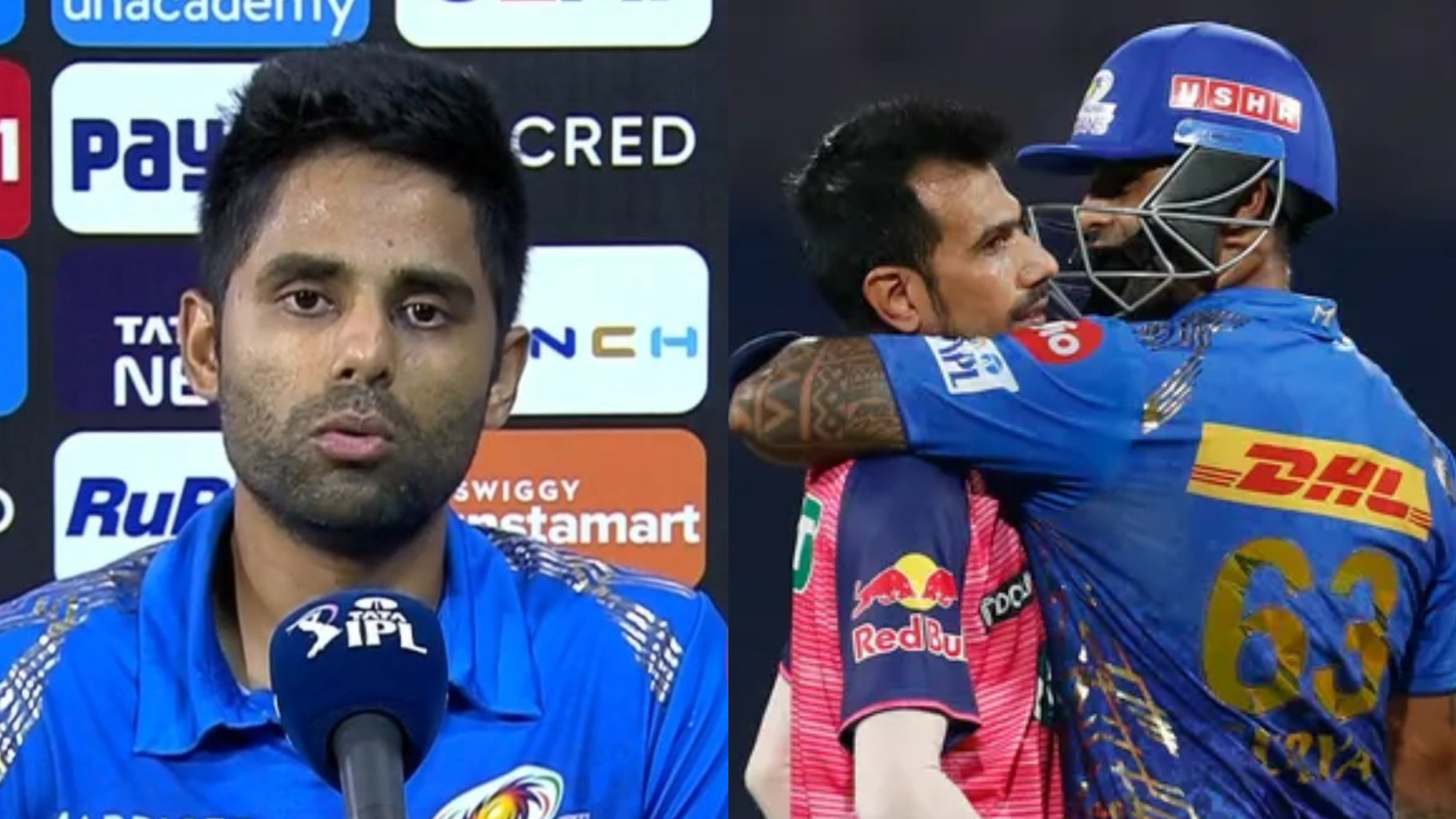 IPL 2022: Suryakumar Yadav opens up about giving a hug to Yuzvendra Chahal during MI’s win over RR