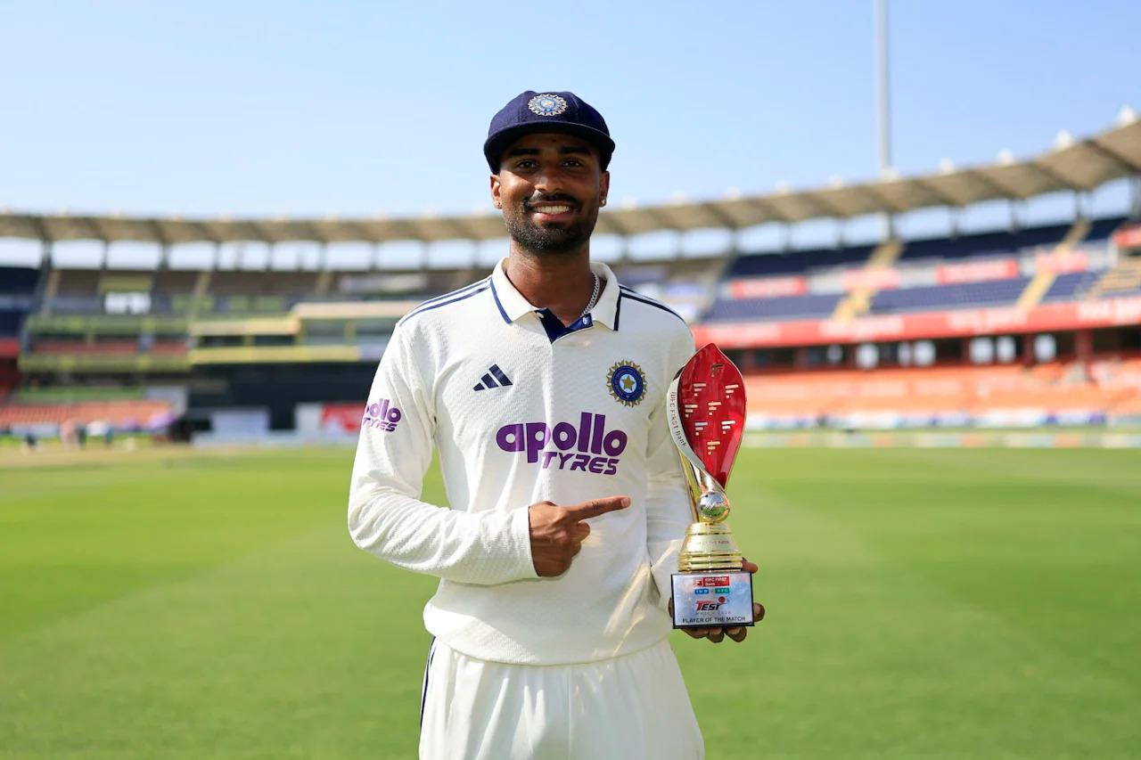 Suthar was Player of the Match in his debut Test for his 6/33 and seven wickets in all | BCCI