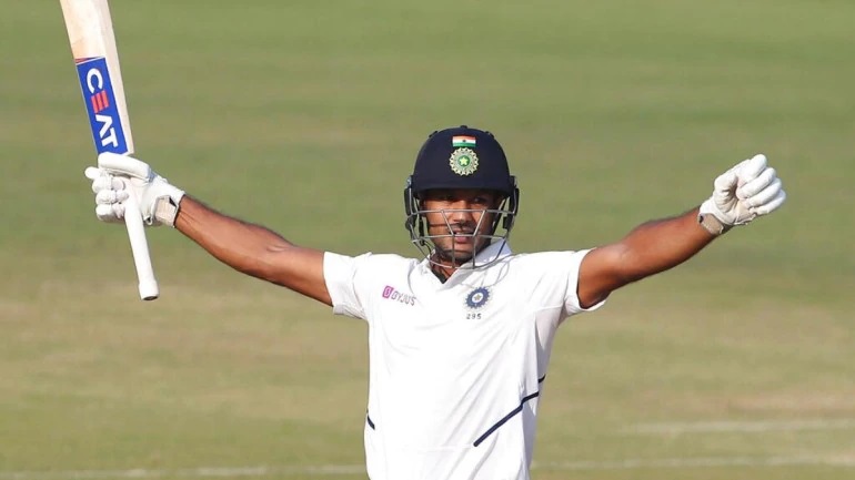 Mayank Agarwal hit 8 sixes in his 243 | AFP