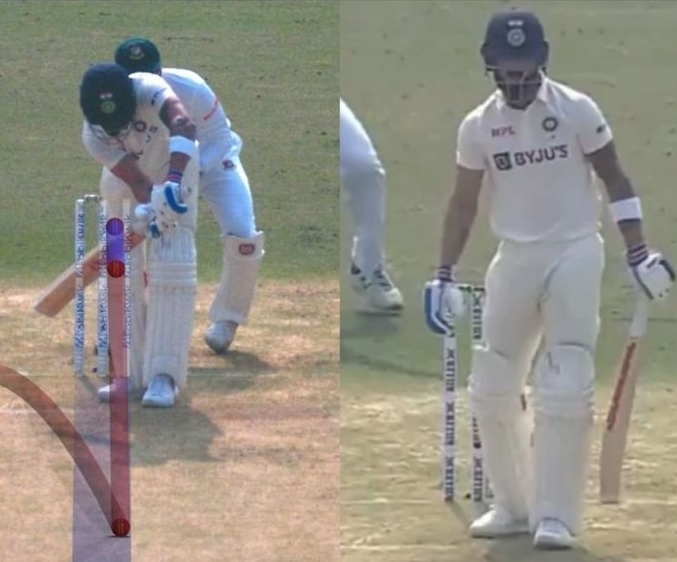 Virat Kohli was out LBW to Taijul Islam for 1 run in 1st Test v Bangladesh | Twitter