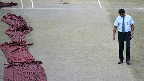 Match Referee Javagal Srinath inspecting the pitch area | PTI