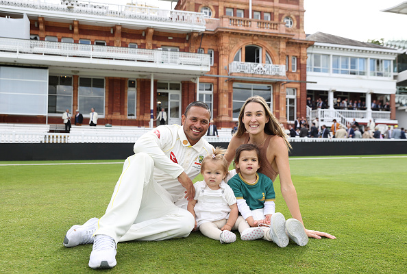 Usman Khawaja with his family | Getty