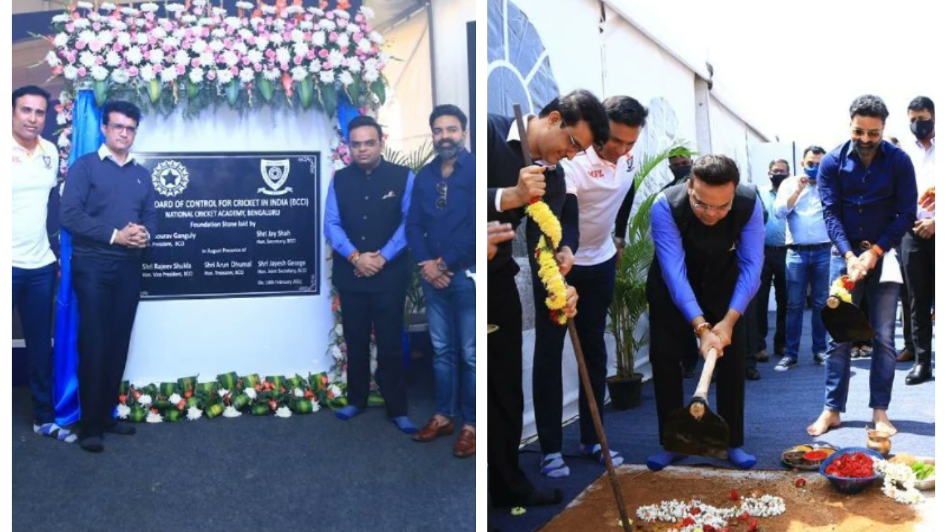 Sourav Ganguly, Jay Shah lay the foundation stone for new NCA in Bangalore