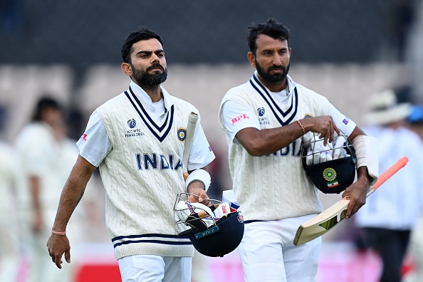 Virat Kohli and Cheteshwar Pujara were dismissed in the first hour on Day 6 | Getty