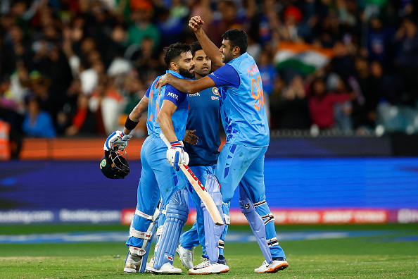 Virat Kohli and R Ashwin celebrate India's win over Pakistan | Getty