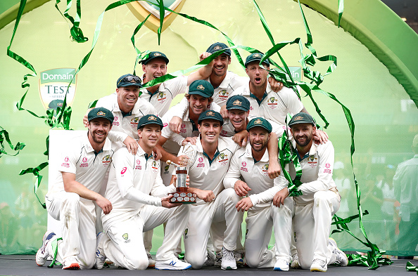 Australia cricket team celebrating the series win at SCG | Getty