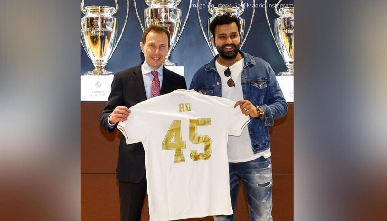 Rohit Sharma with Real Madrid Jersey | Instagram