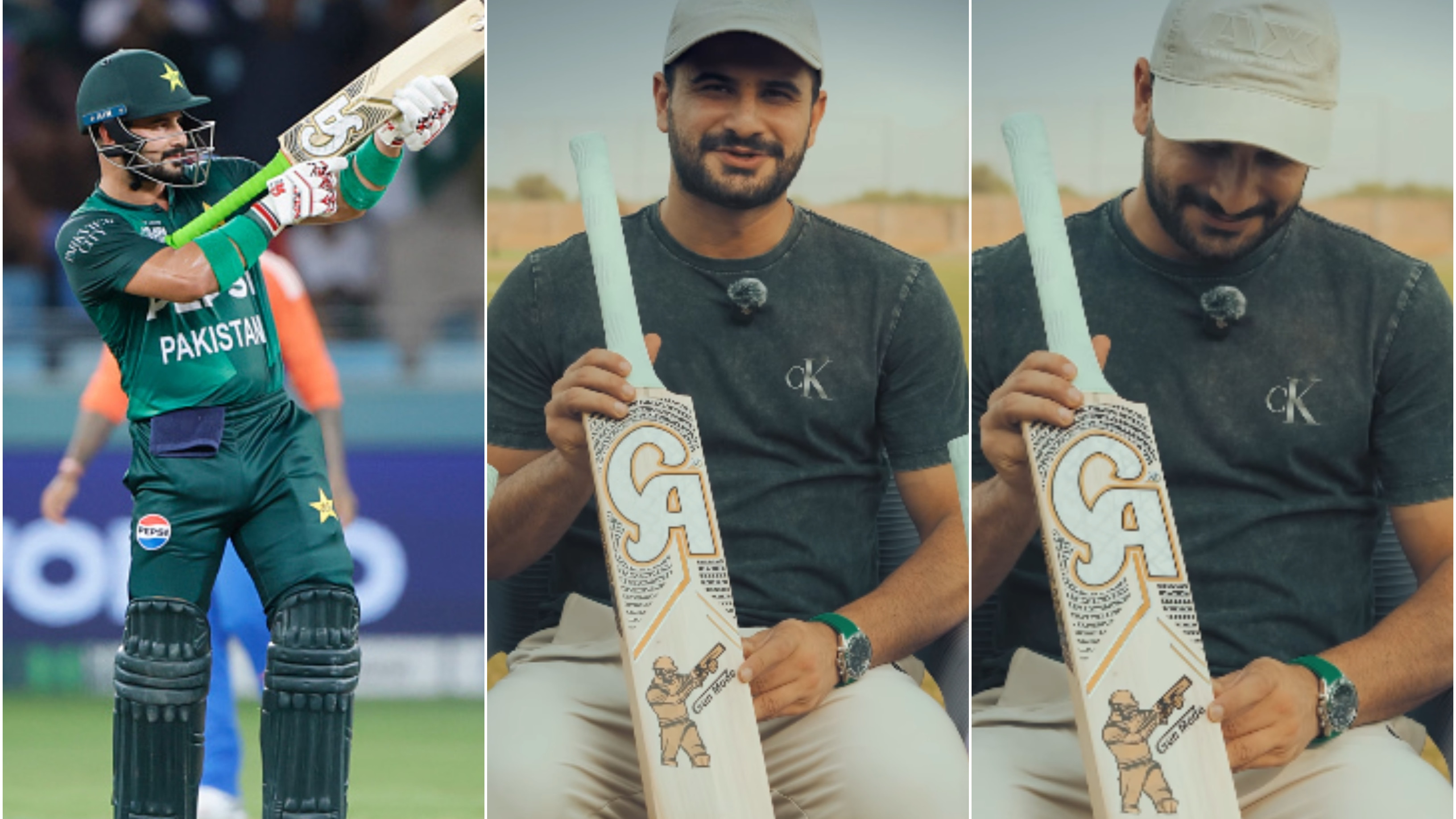 WATCH: Sahibzada Farhan unveils new bat sticker inspired by his controversial AK-47 celebration despite Asia Cup losses to India