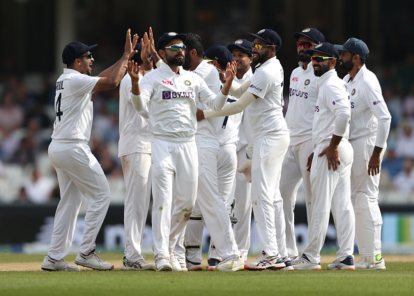 Team India celebrating the 157-run win over England at The Oval | Getty