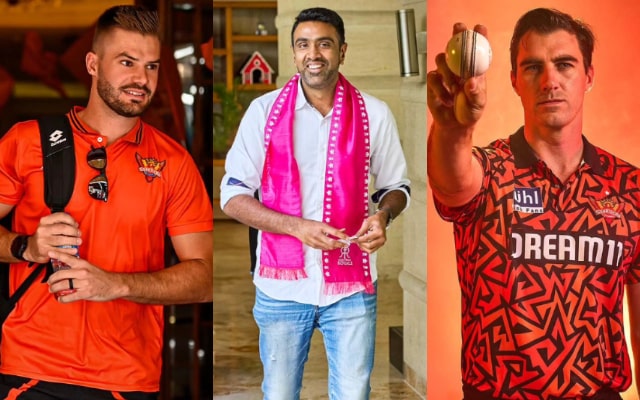 Aiden Markram, R Ashwin and Pat Cummins | SRH-RR X