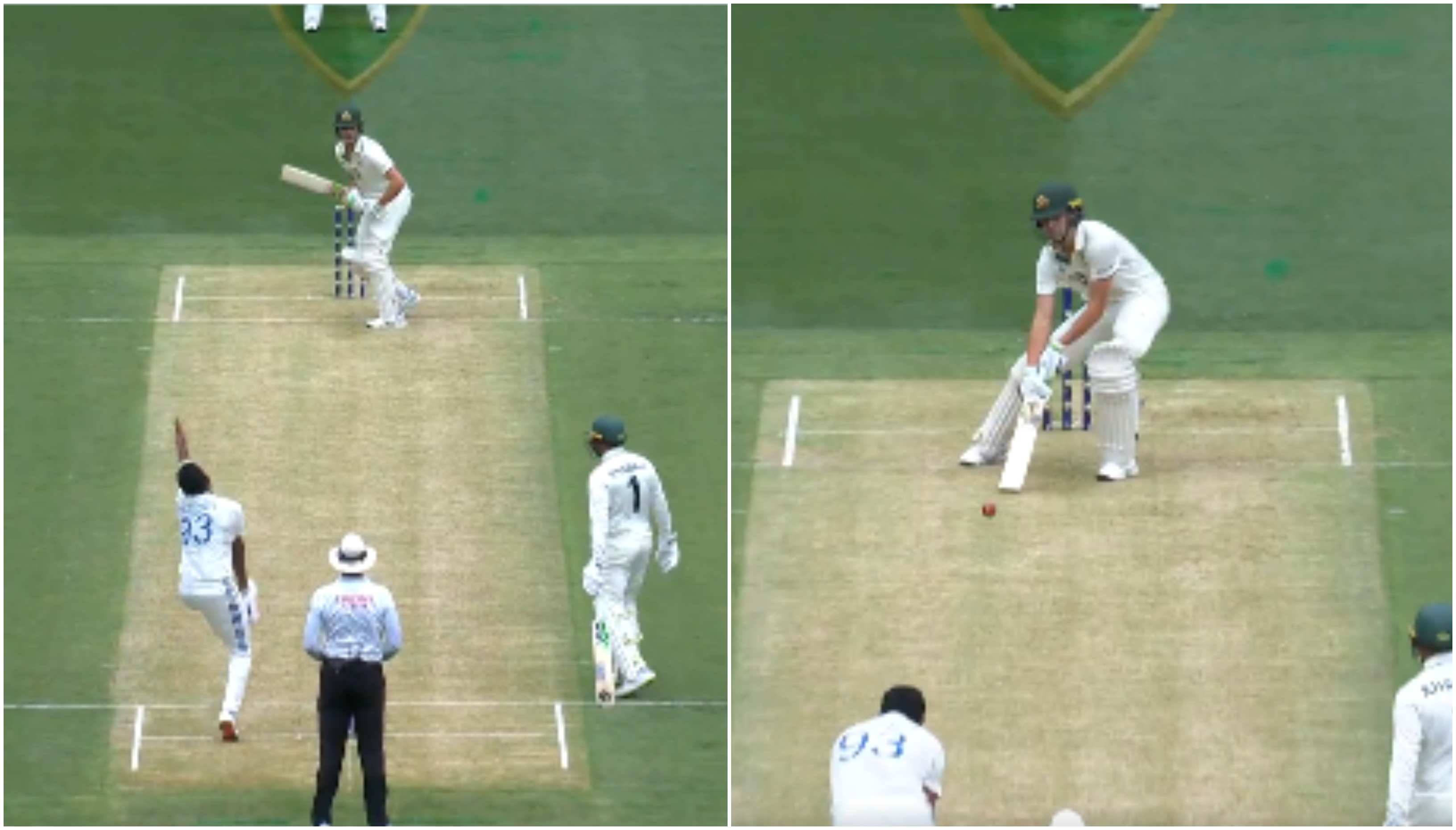 Konstas played a stunning reverse ramp shot for six against Bumrah | Screengrab