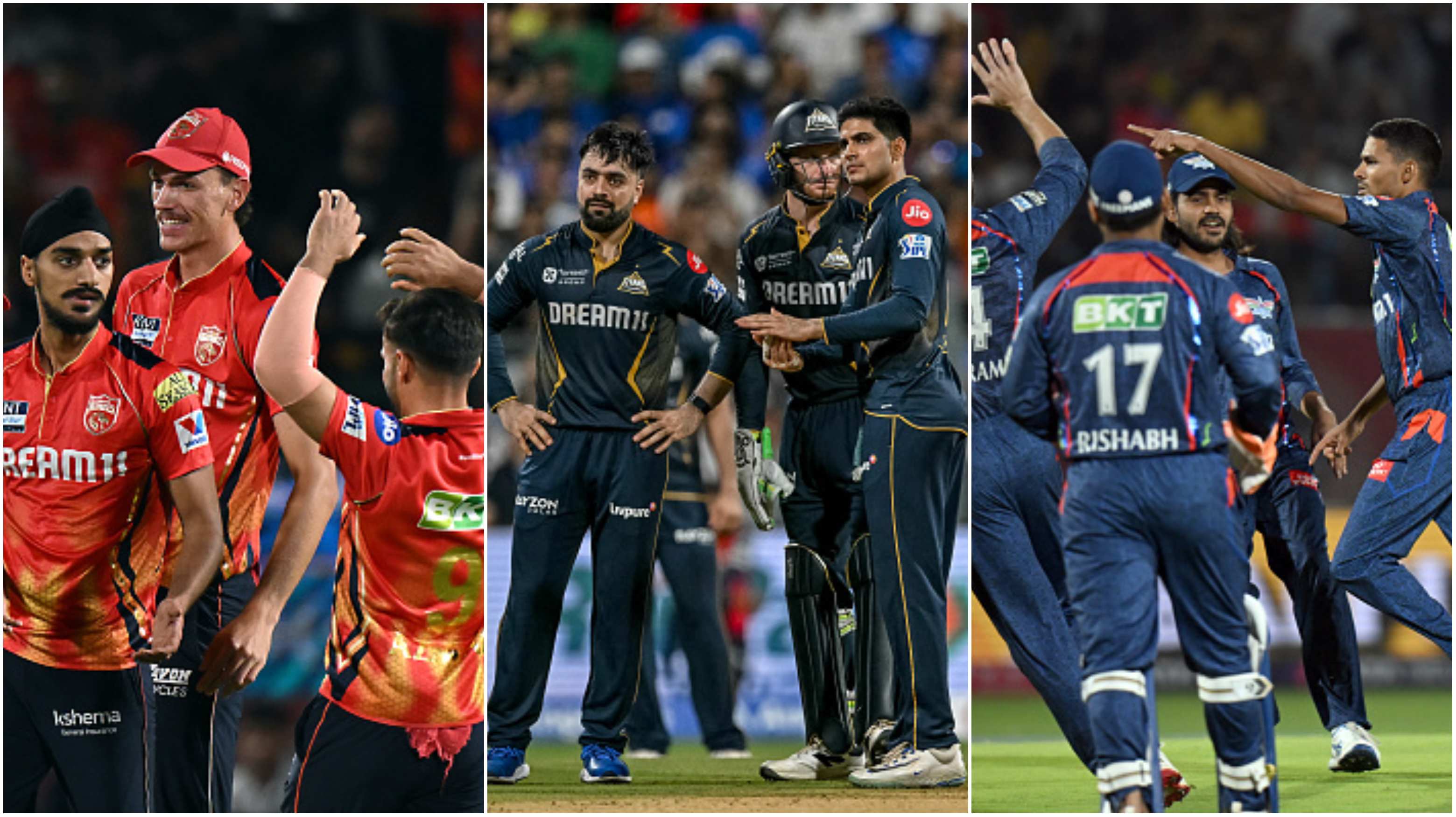 Punjab Kings, Gujarat Titans and Lucknow Super Giants | Getty