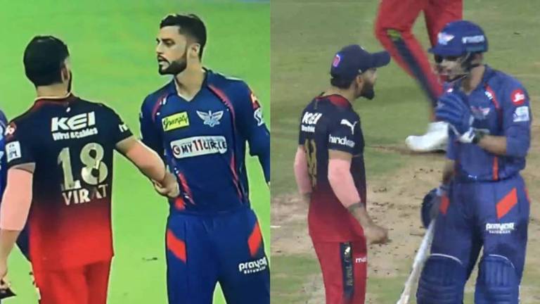 Naveen and Kohli had a face-off during a RCB v LSG match in IPL 2023 | X