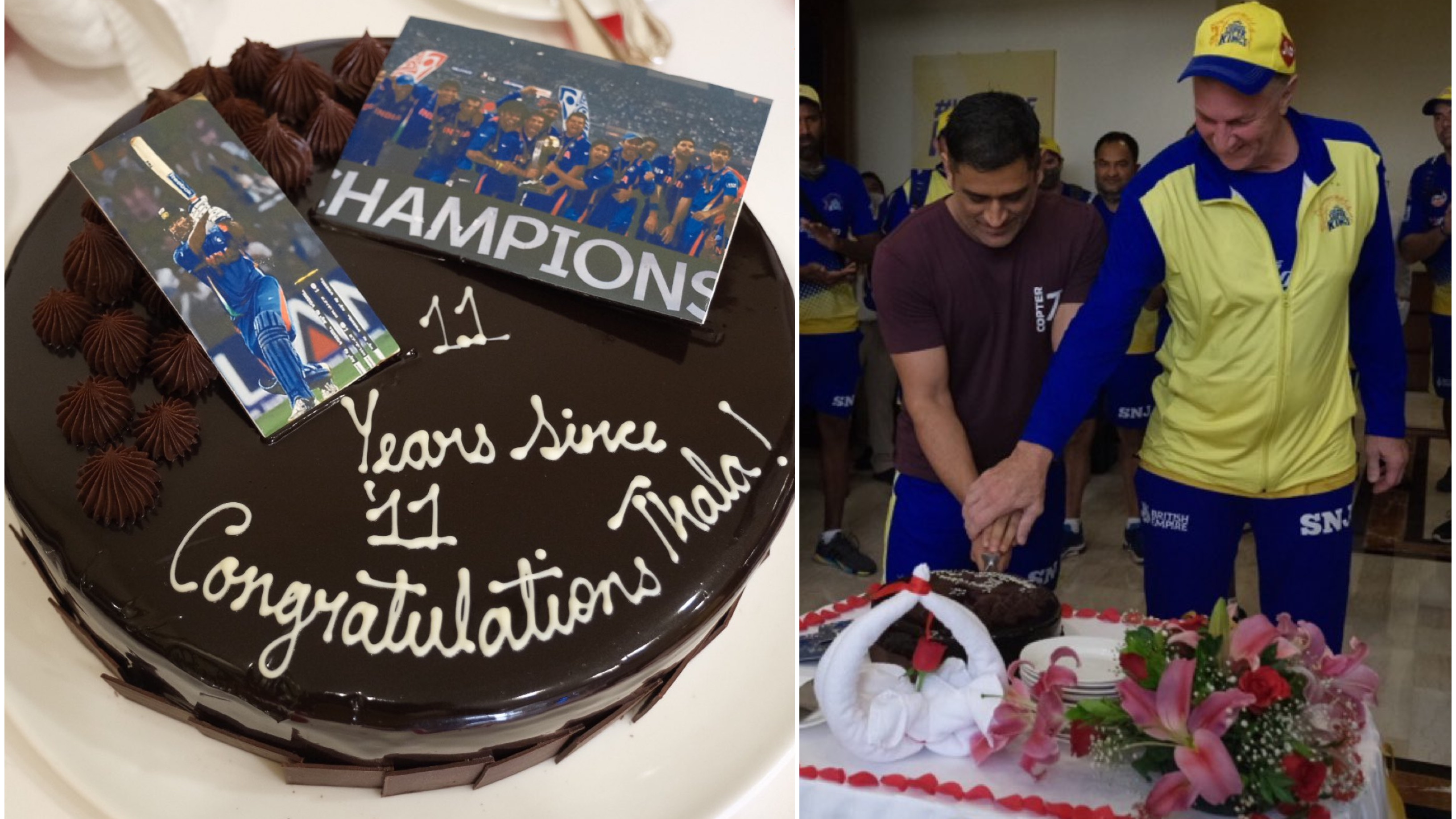 WATCH: MS Dhoni cuts the cake in CSK’s change room on 11th anniversary of India’s 2011 World Cup triumph