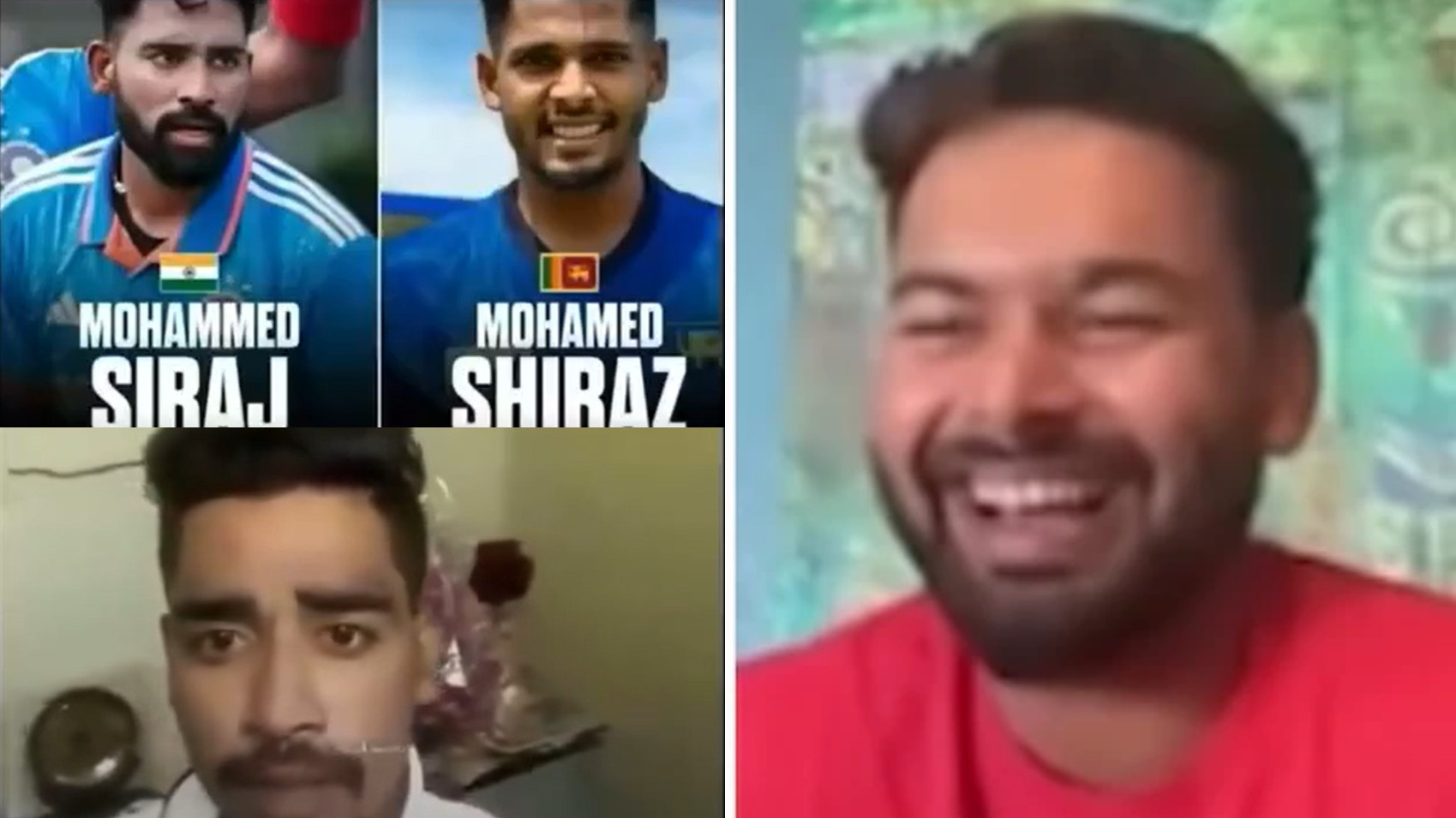 WATCH- Rishabh Pant can’t stop laughing looking at an old Mohammed Siraj meme