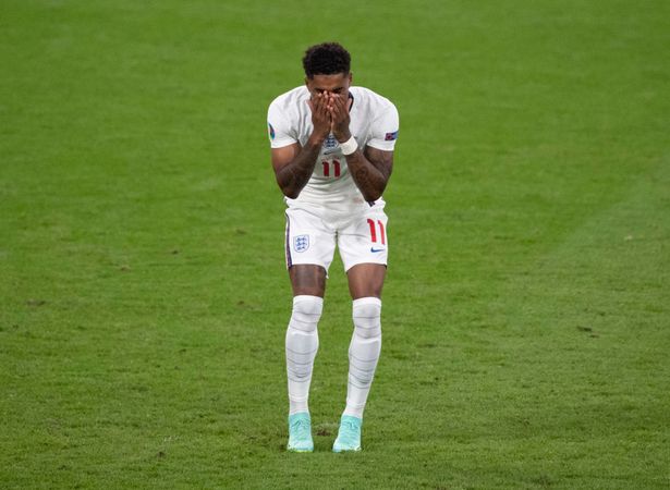 Marcus Rashford reacts after England's defeat to Italy at the Euro 2020 final | AFP