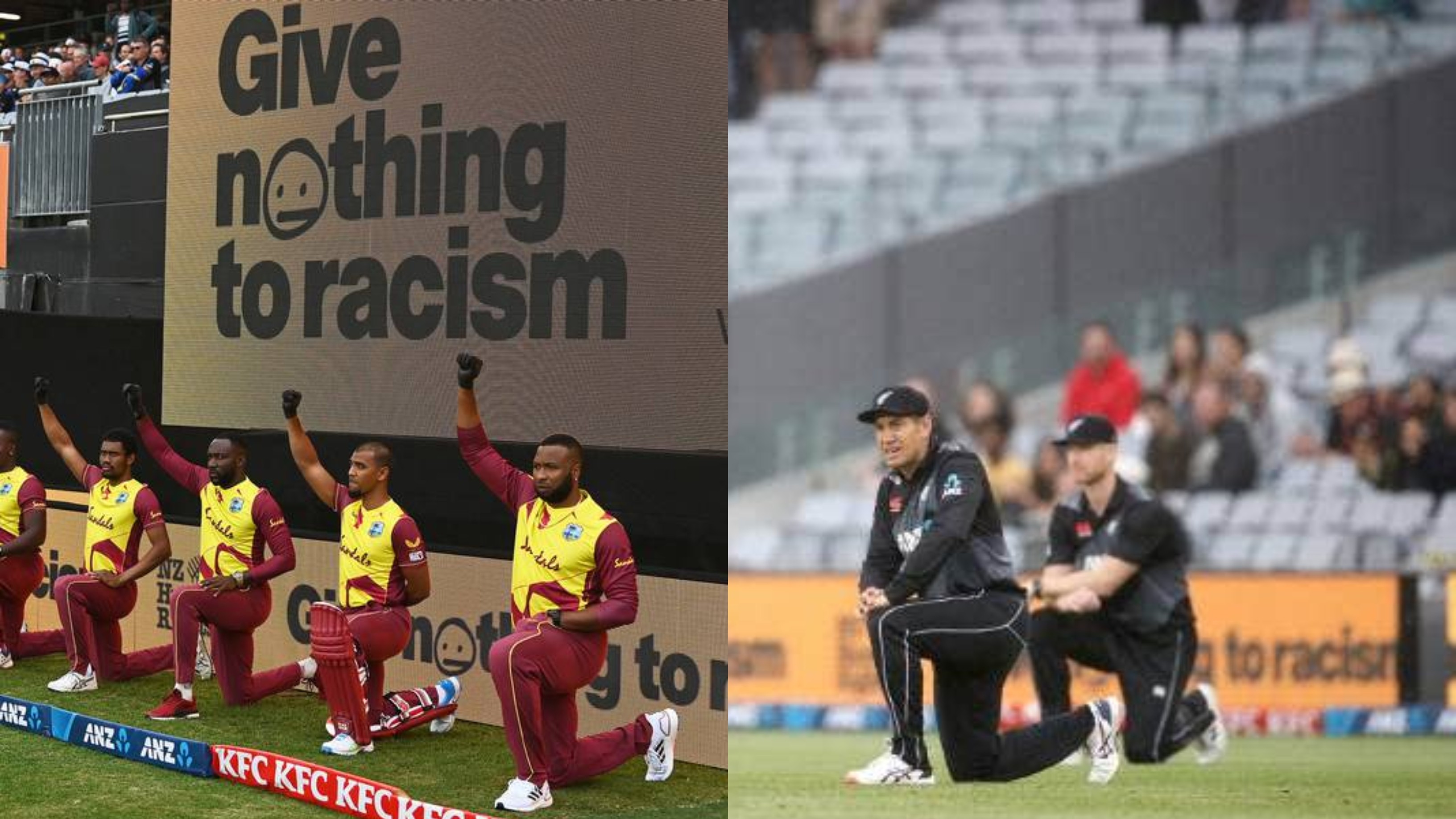 NZ v WI 2020: New Zealand and West Indies players take the knee to support BLM movement