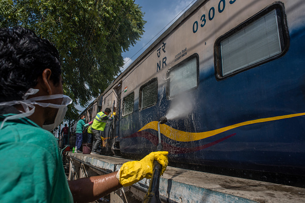 Indian Railways taking precautionary measures by sanitizing the train | Getty 