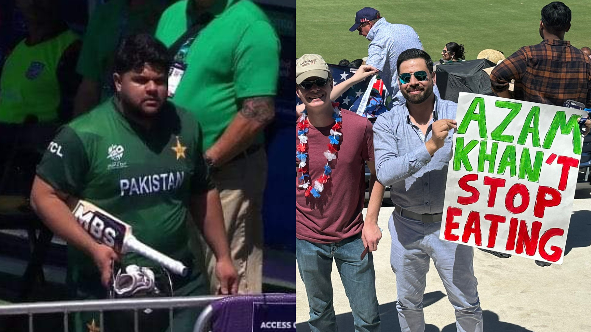 T20 World Cup 2024: WATCH- Azam Khan’s death stare at fan abusing him; spectators bring ‘Azam Khan't stop eating’ signs