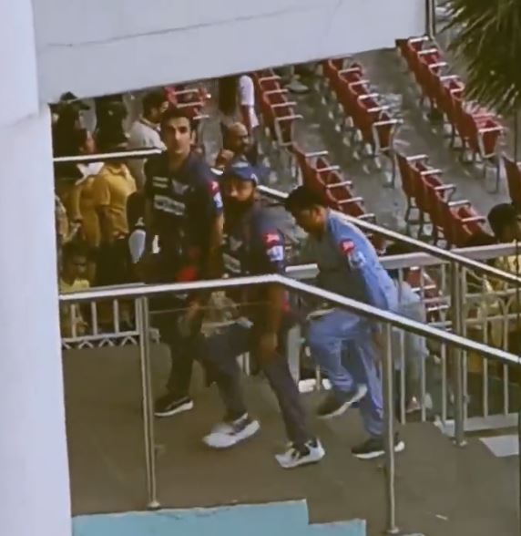 Gambhir and Mishra glared at the fans trolling them with chants of Kohli | Twitetr