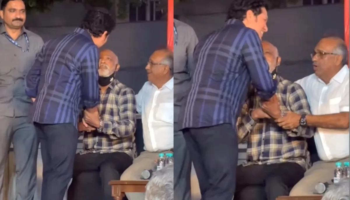 Sachin Tendulkar greeting Vinod Kambli at Ramakan Achrekar memorial event | X