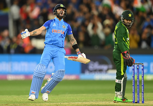 Virat Kohli made 82* to help India beat Pakistan in MCG by 4 wickets in a thrilling match | Getty