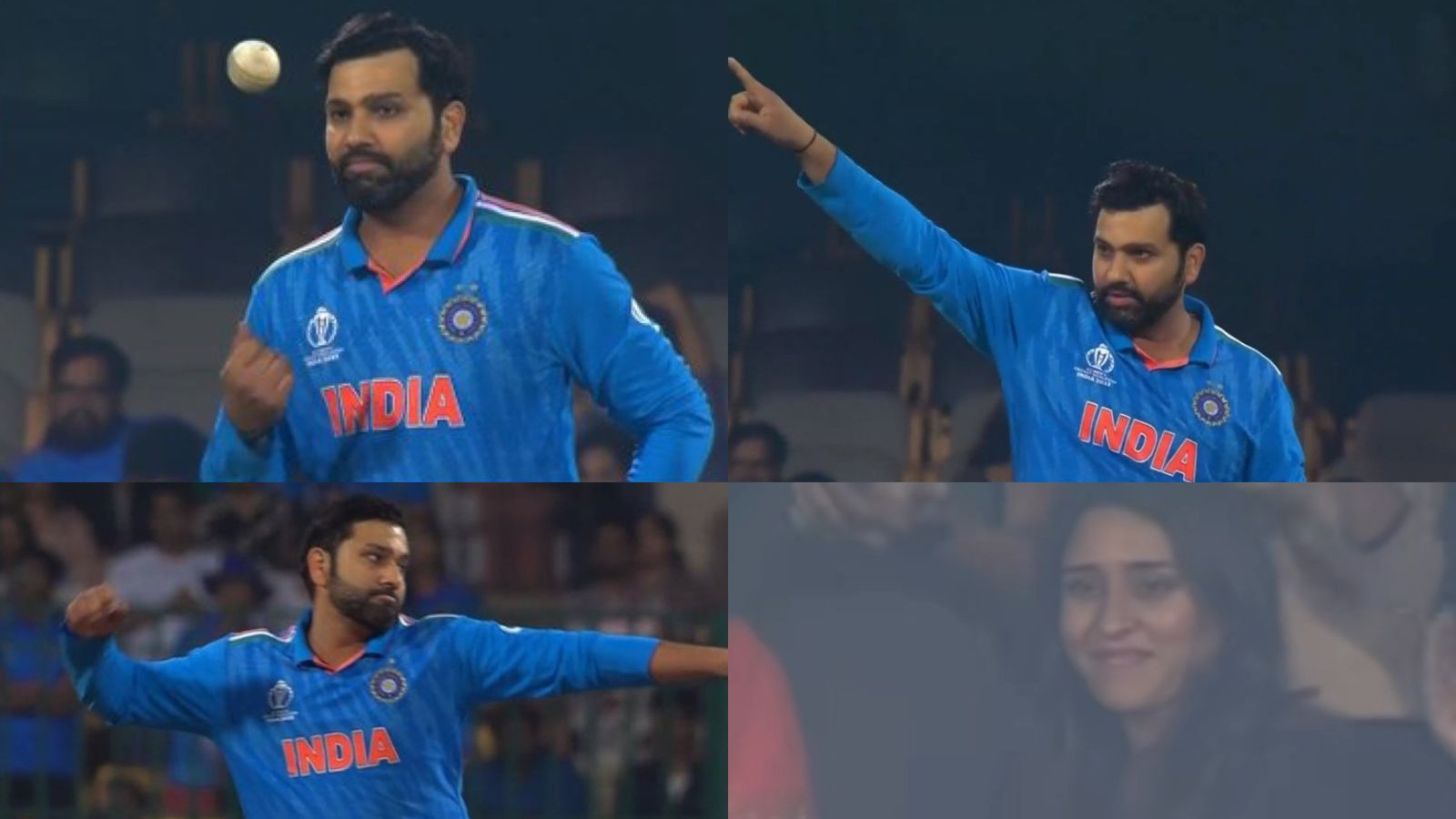 CWC 2023: WATCH - Rohit Sharma picks the last wicket to fall; elated Ritika Sajdeh reacts in stands