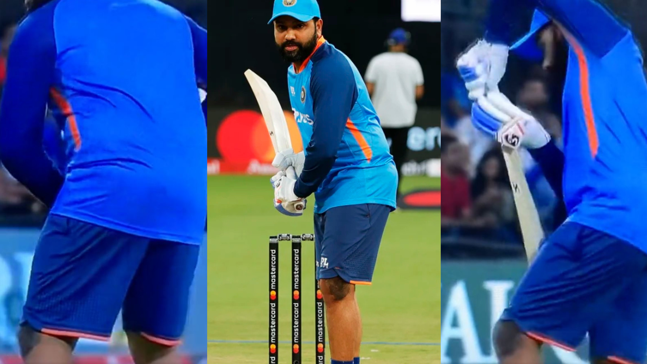 IND v SA 2022: WATCH- Rohit Sharma practices with a black spot on his left knee before third T20I