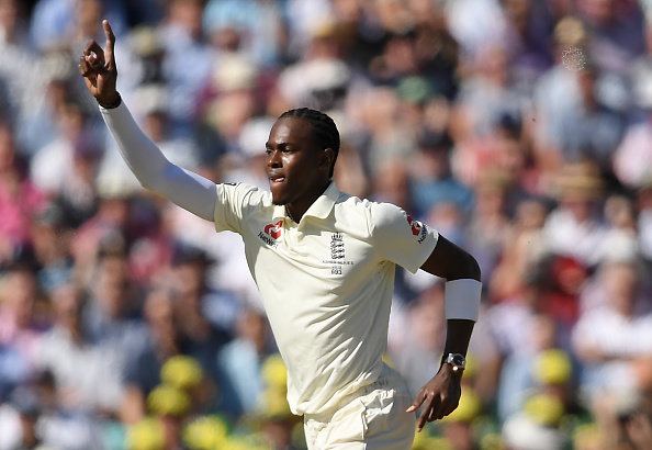 Jofra Archer celebrating the fall of Aussie opener Marcus Harris | Getty