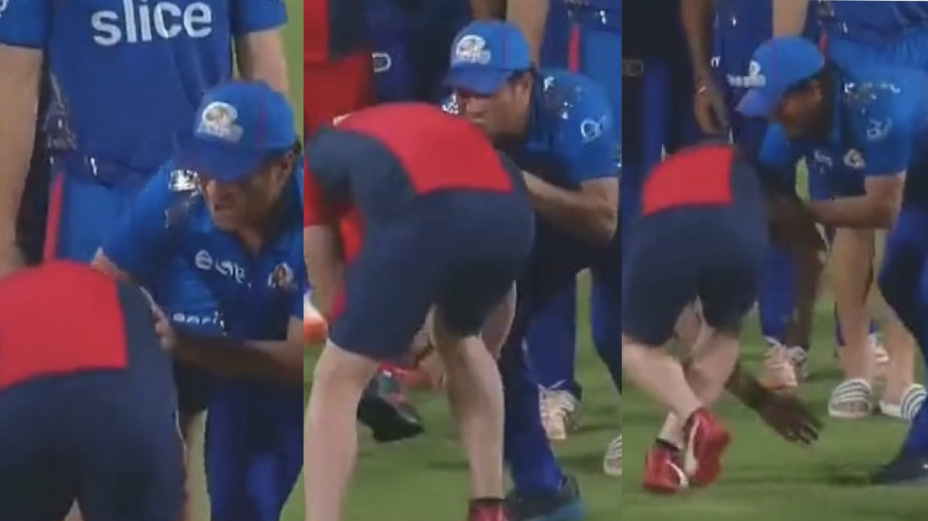 IPL 2022: WATCH - Jonty Rhodes touches Sachin Tendulkar's feet after MI-PBKS clash