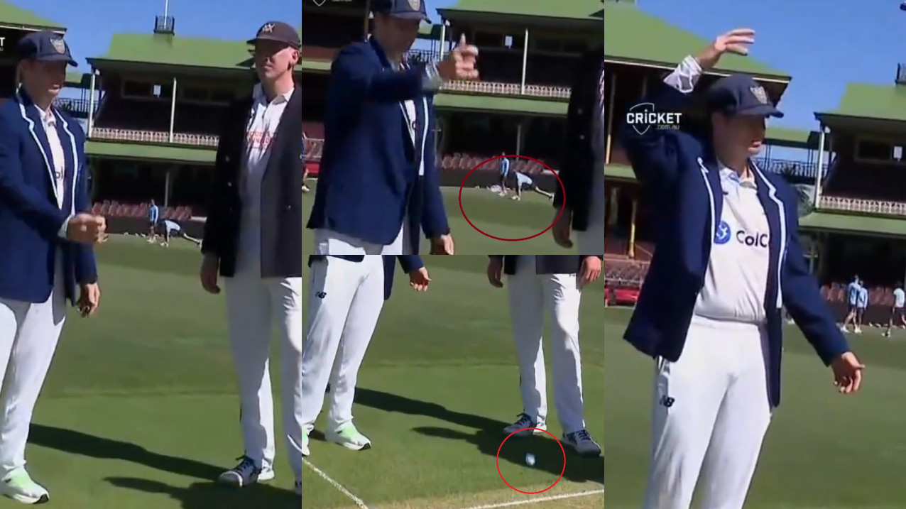WATCH- Steve Smith hilariously fails at tossing the coin in the Sheffield Shield game