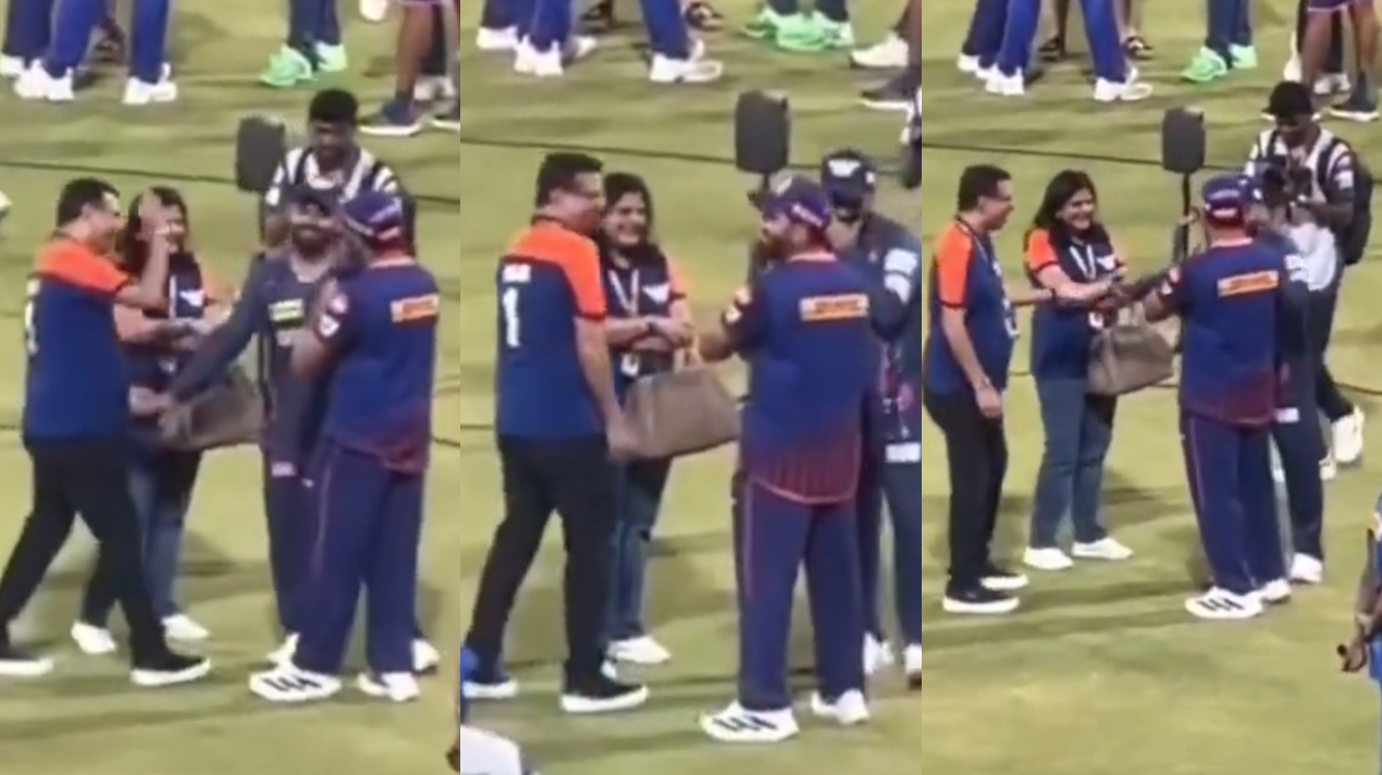 Sanjib Goenka, Rohit Sharma and Rishabh Pant | X