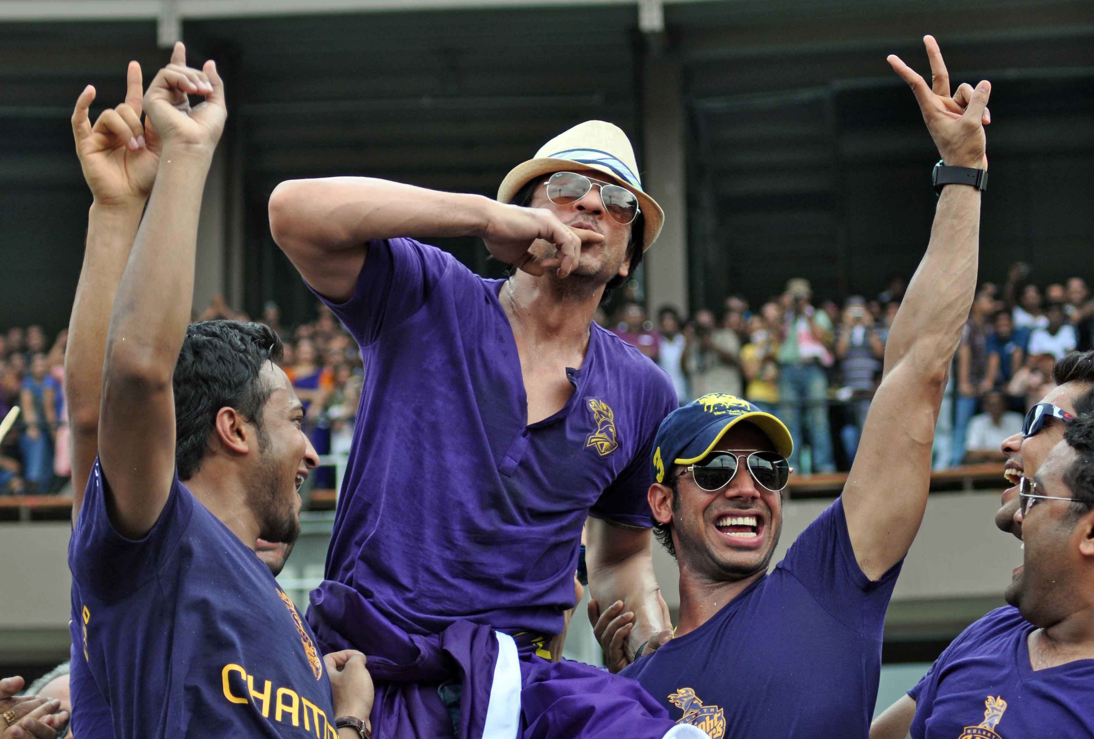 File photo of SRK with KKR players