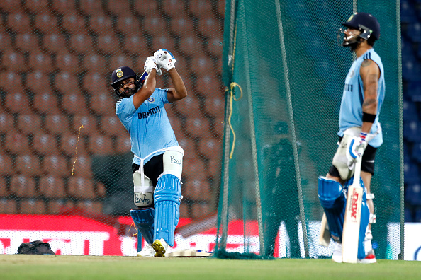 Rohit Sharma and Virat Kohli in nets | Getty