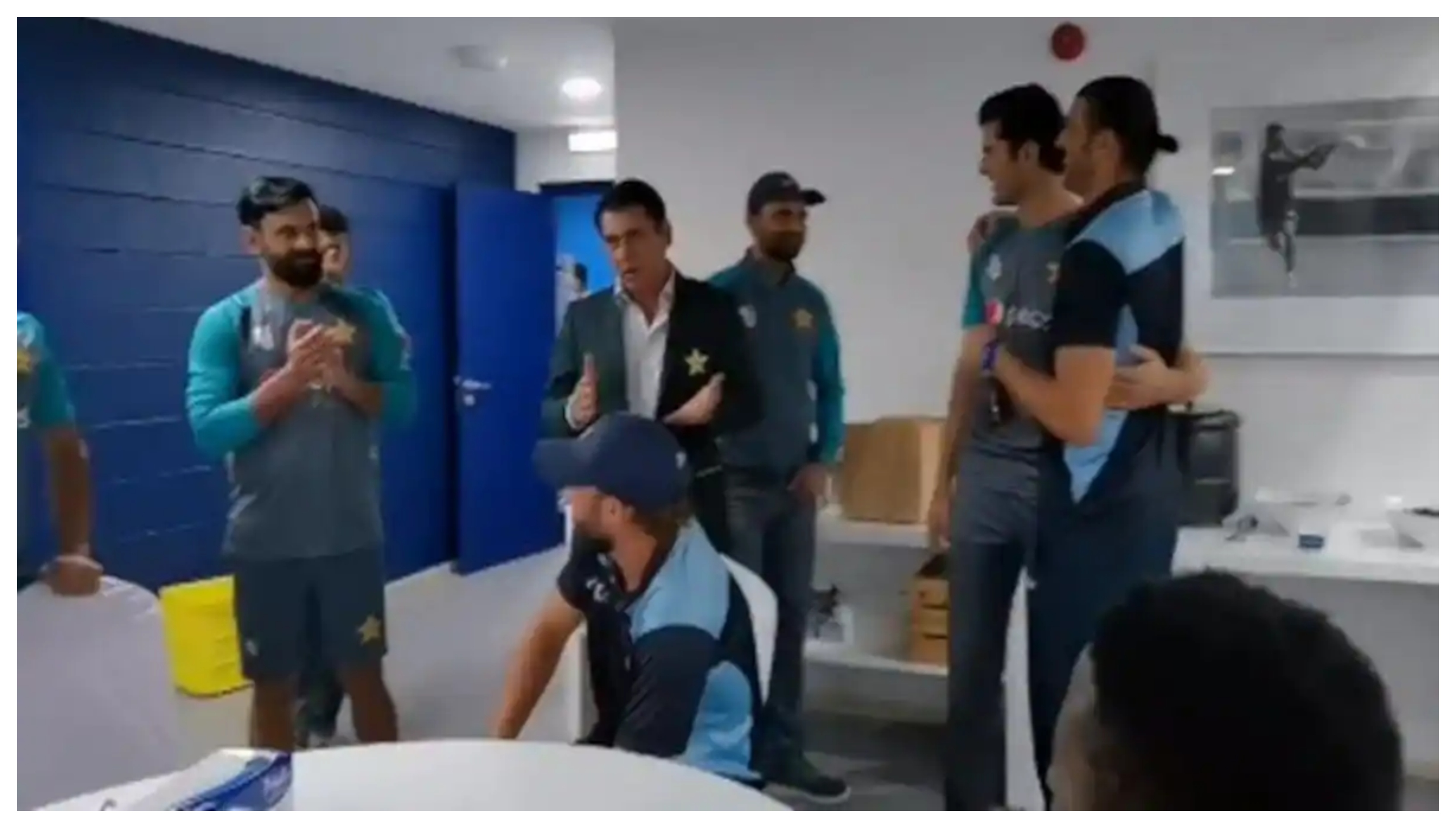 Pakistan team visited Namibia dressing room | PCB/Twitter