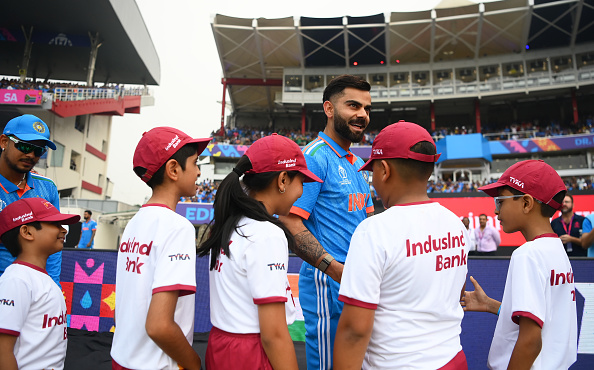 Virat Kohli celebrates his birthday during the IND v SA CWC 2023 match in Kolkata | Getty