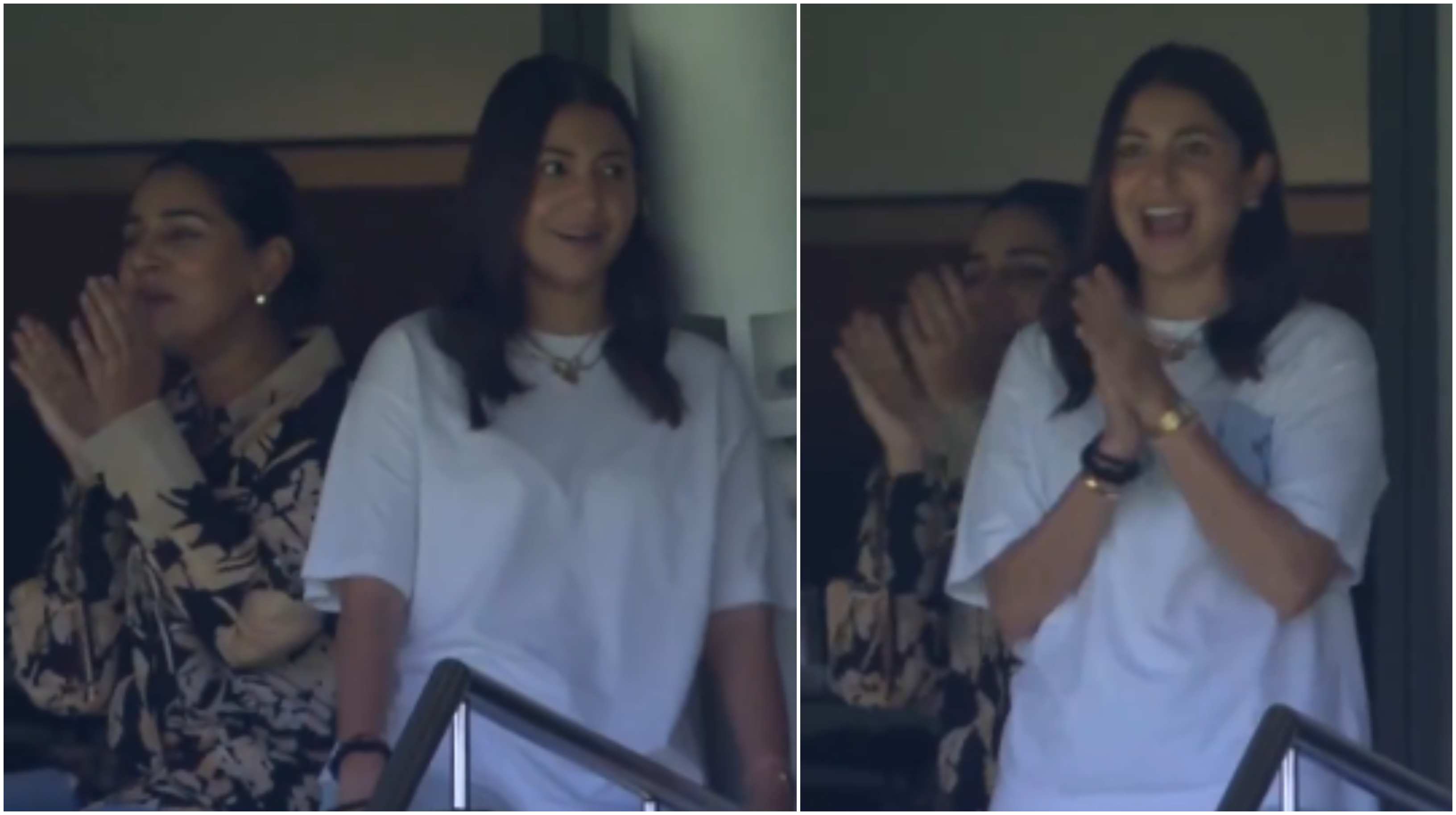 Anushka Sharma and Sanjana Ganesan during the tour of Australia | Screengrab