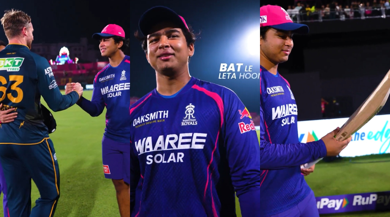 Vaibhav Sooryavanshi got a bat from Jos Buttler after GT defeated RR in Jaipur | RR X