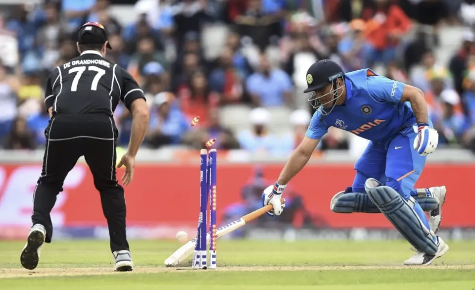 MS Dhoni gets run out in 2019 WC semi-final | Getty