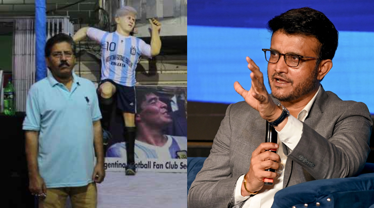 Uttam Saha, President of Argentina fan club in Kolkata has gotten sued by Sourav Ganguly | X
