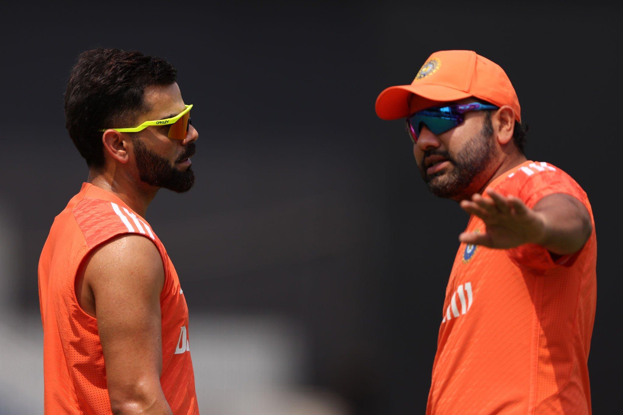 Virat Kohli and Rohit Sharma ahead of the Australia CWC 2023 match | Getty